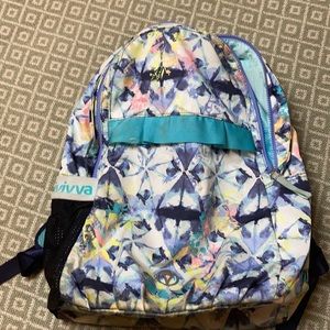 Ivivva Back At It Backpack Floral Deep Indigo Blue